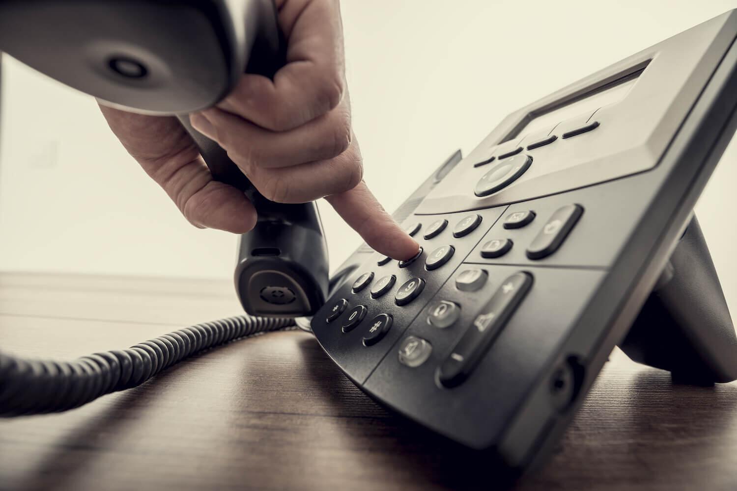finger dialing keypad on phone