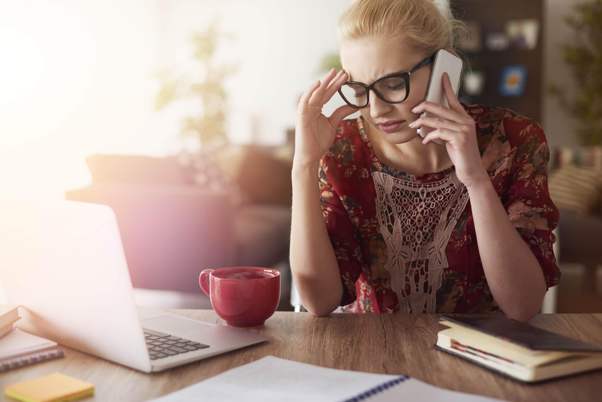 woman working at desk