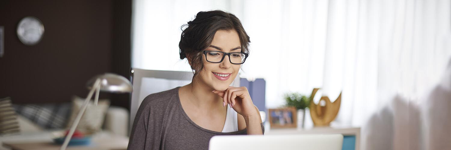 woman working on computer