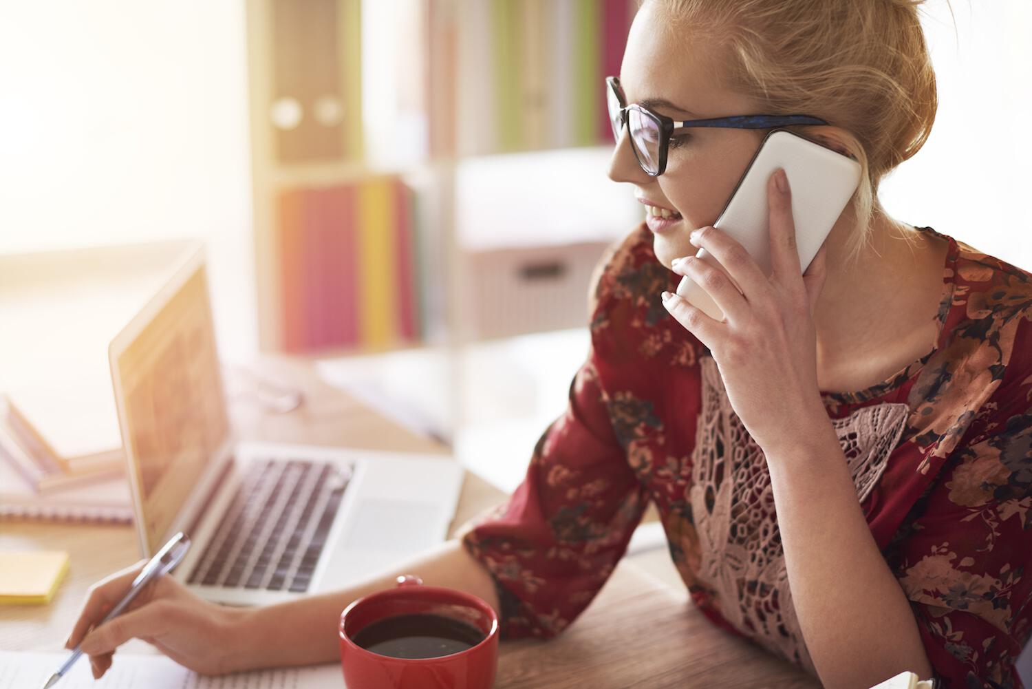 woman talking on phone