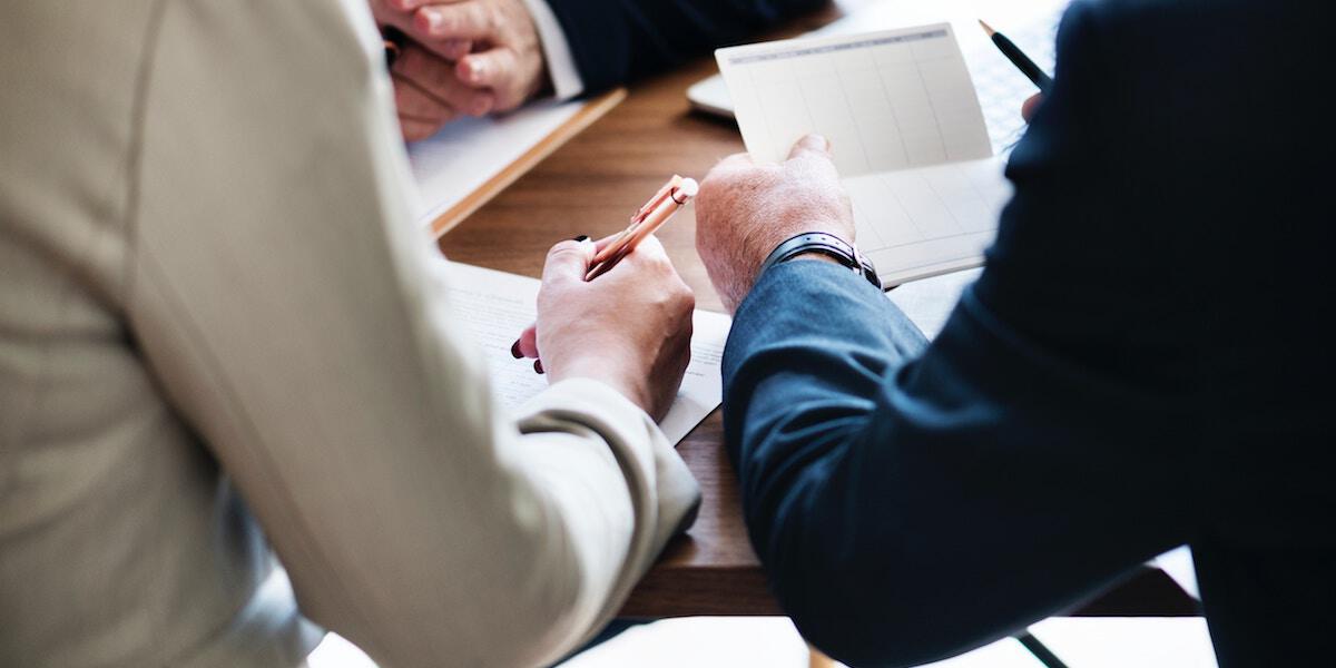 group of people working at desk