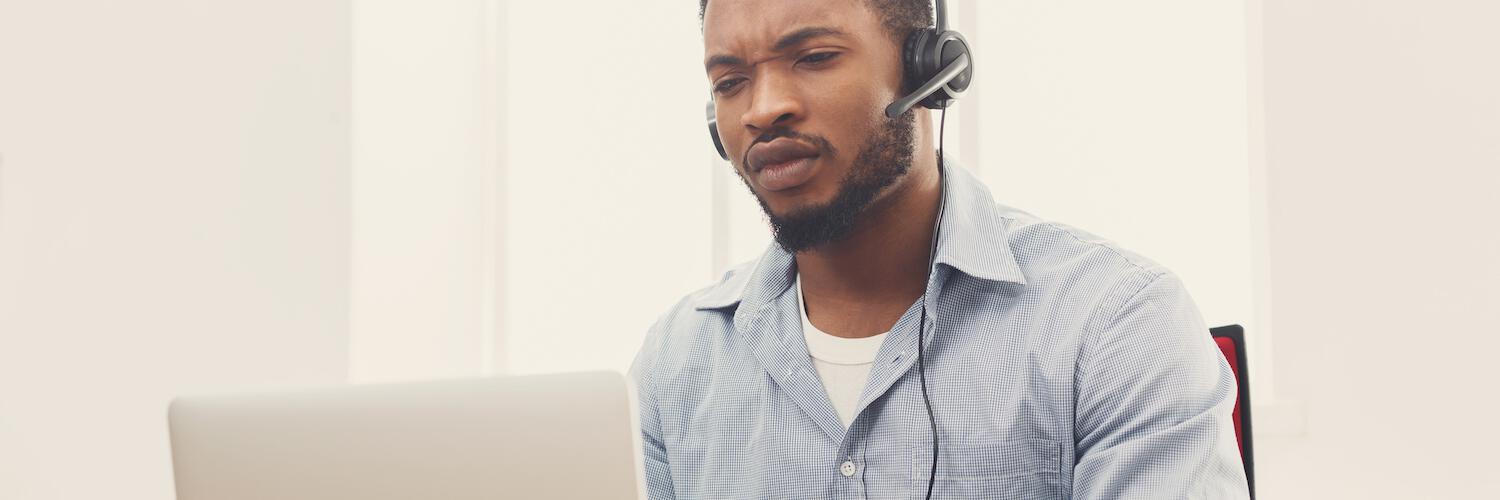 man talking on headset