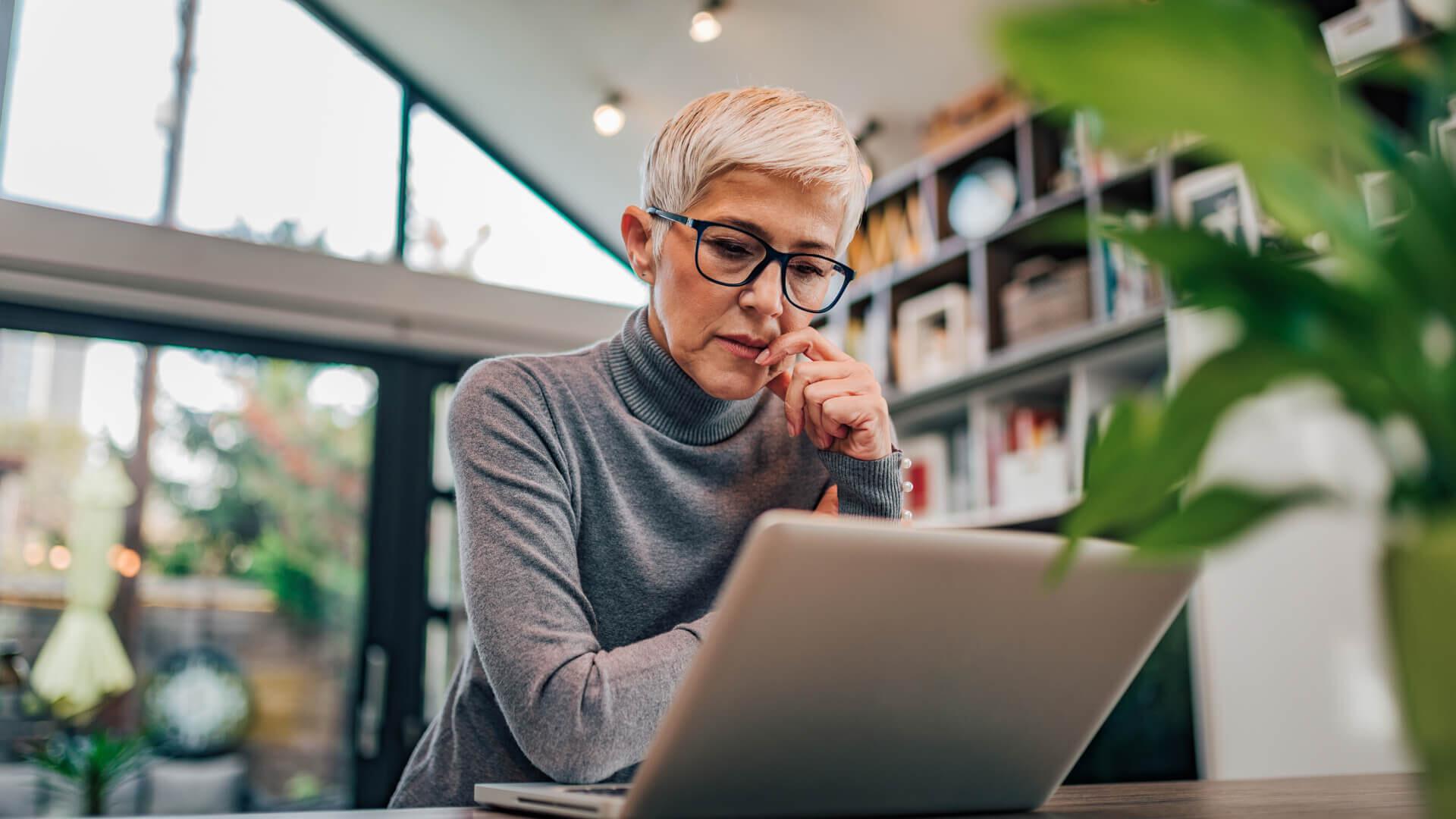 woman working on computer