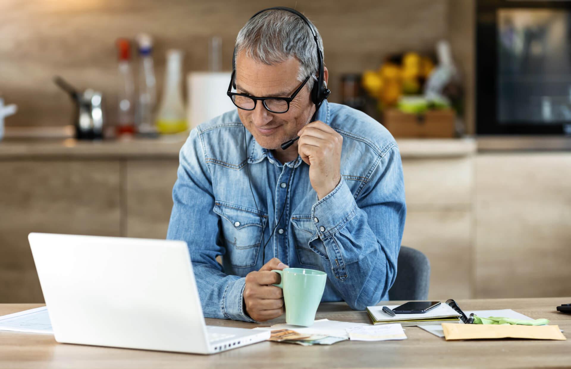 man with headset on